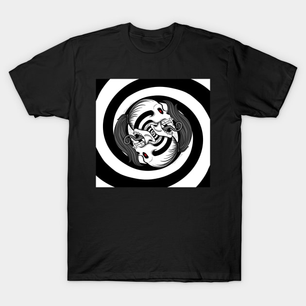 Extended Spiral Skull T-Shirt by DahlisCrafter
